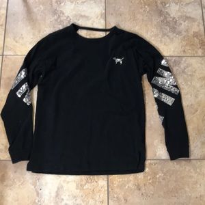 VS Pink Open Back Campus Long Sleeve Tee XS